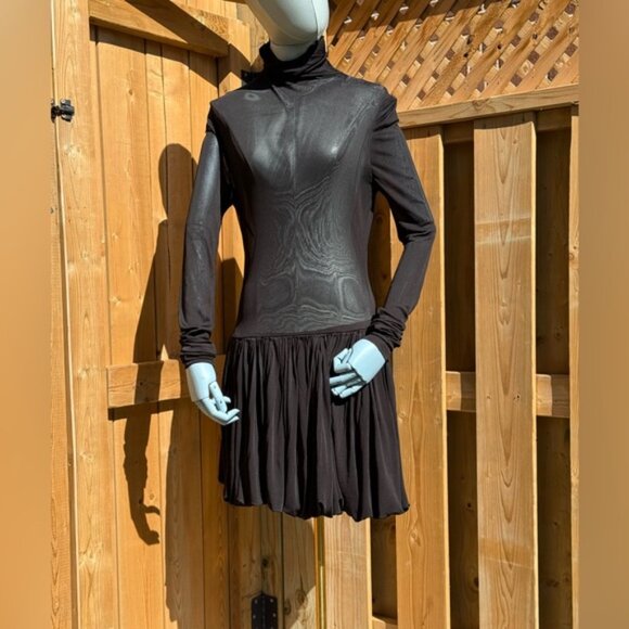🆕 RAT & BOA 🧿 NWOT Lui Sheer Mesh Long Sleeve Mini Dress, Black - Sz M - Picture 2 of 13